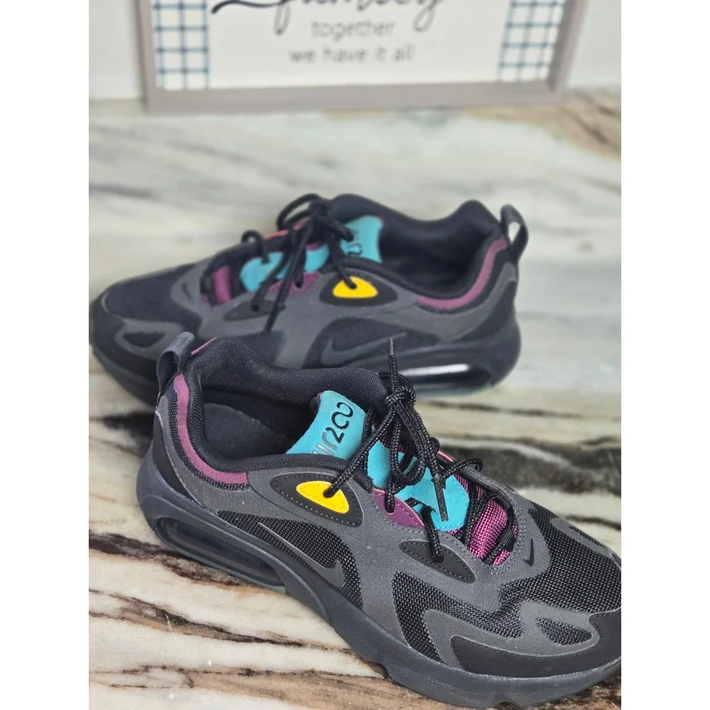 Nike Air Max 200 Black Anthracite‎ Bordeaux Teal AT6175-001 Womens 8.5 Sneakers